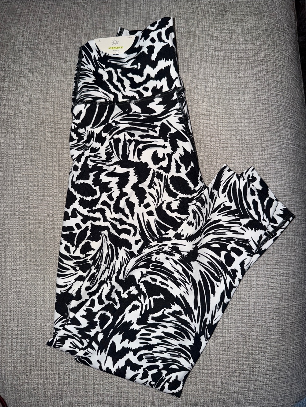 aerie Black & White Abstract Print High-Waist Leggings